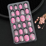 24 Pcs/box Children Cartoon Nail Tips Colorful Artificial Fake Nails for Cute Kids Girls Full Cover Short False Nail Art Kits*