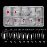 500Pcs Acrylic Nail Tips Transparent Artificial Half Cover French Full Cover Manicure False Nails Box Set for DIY Nail Art