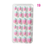24 Pcs/box Children Cartoon Nail Tips Colorful Artificial Fake Nails for Cute Kids Girls Full Cover Short False Nail Art Kits*
