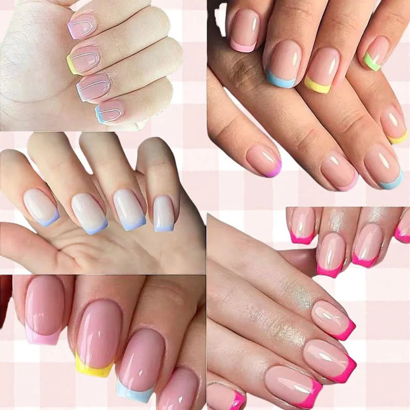 Nails for Gluing Ready for Girls Short Fake Nails Press on Fake Summer Ready-made Artificial Nails Fingernails To Stick on CDJ01