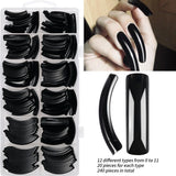 Long Hawk Curved Press On Nail Tips Full Cover Acrylic Artificial Curve Arch Coffin Fake Nails DIY Eagle Claw Shape 240pcs Nails