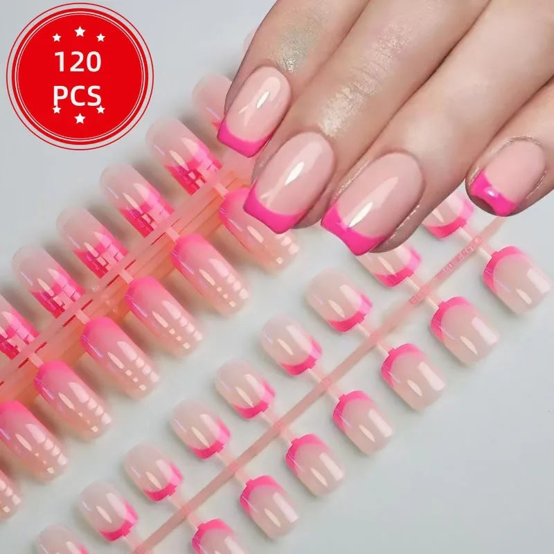 Nails for Gluing Ready for Girls Short Fake Nails Press on Fake Summer Ready-made Artificial Nails Fingernails To Stick on CDJ01