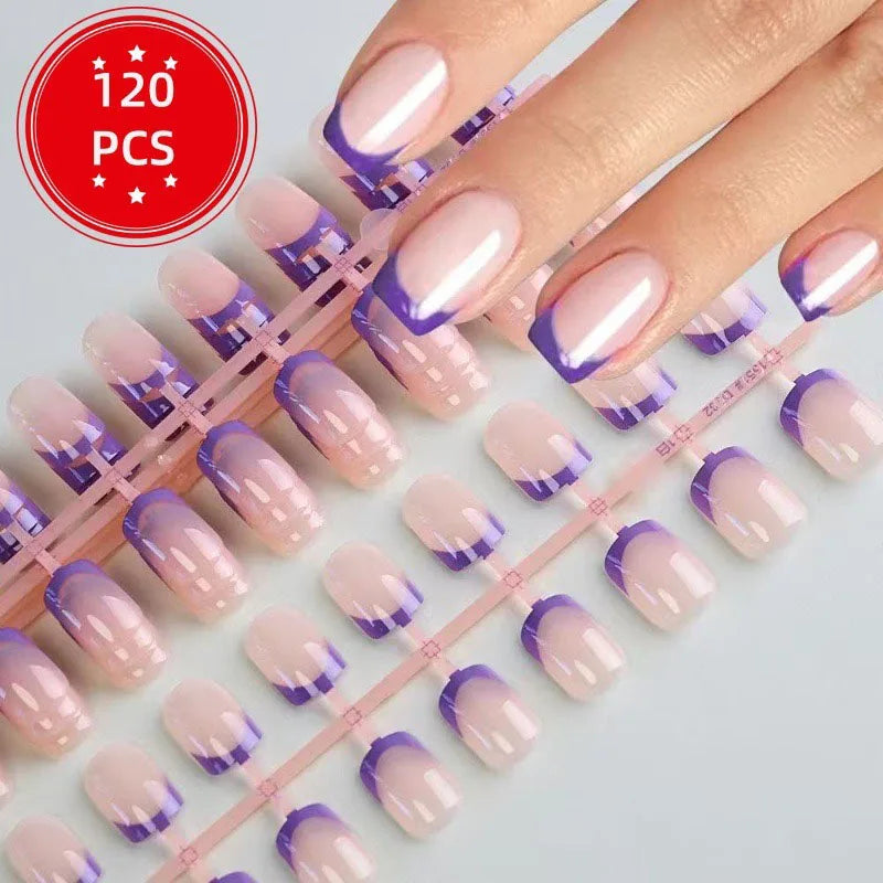 Nails for Gluing Ready for Girls Short Fake Nails Press on Fake Summer Ready-made Artificial Nails Fingernails To Stick on CDJ01