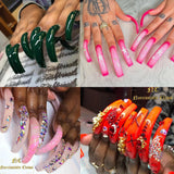 Long Hawk Curved Press On Nail Tips Full Cover Acrylic Artificial Curve Arch Coffin Fake Nails DIY Eagle Claw Shape 240pcs Nails