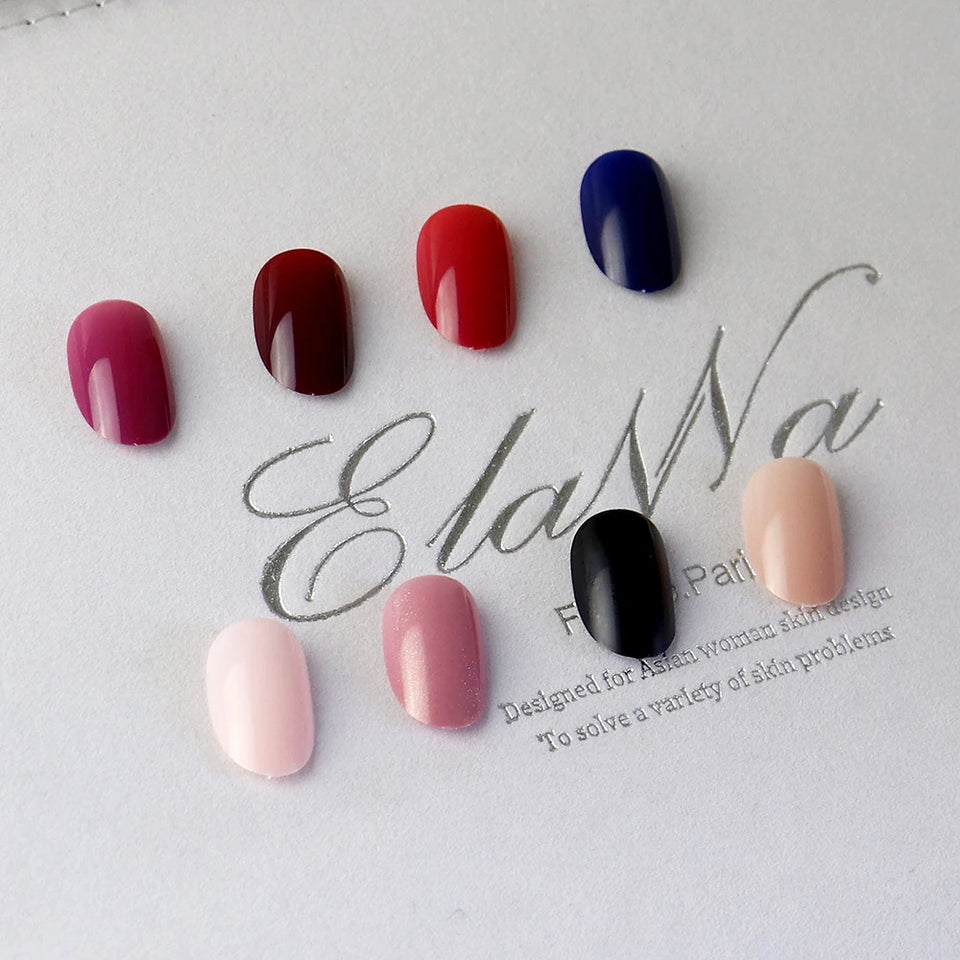 100Pcs Dark Blue Oval Fake Nails Short Acrylic Press On Nails Full Cover False Nail Art Tips Manicure Artificial Nail Tools