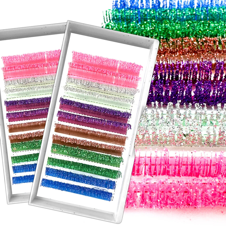 Colored Glitter Eyelash Shiny