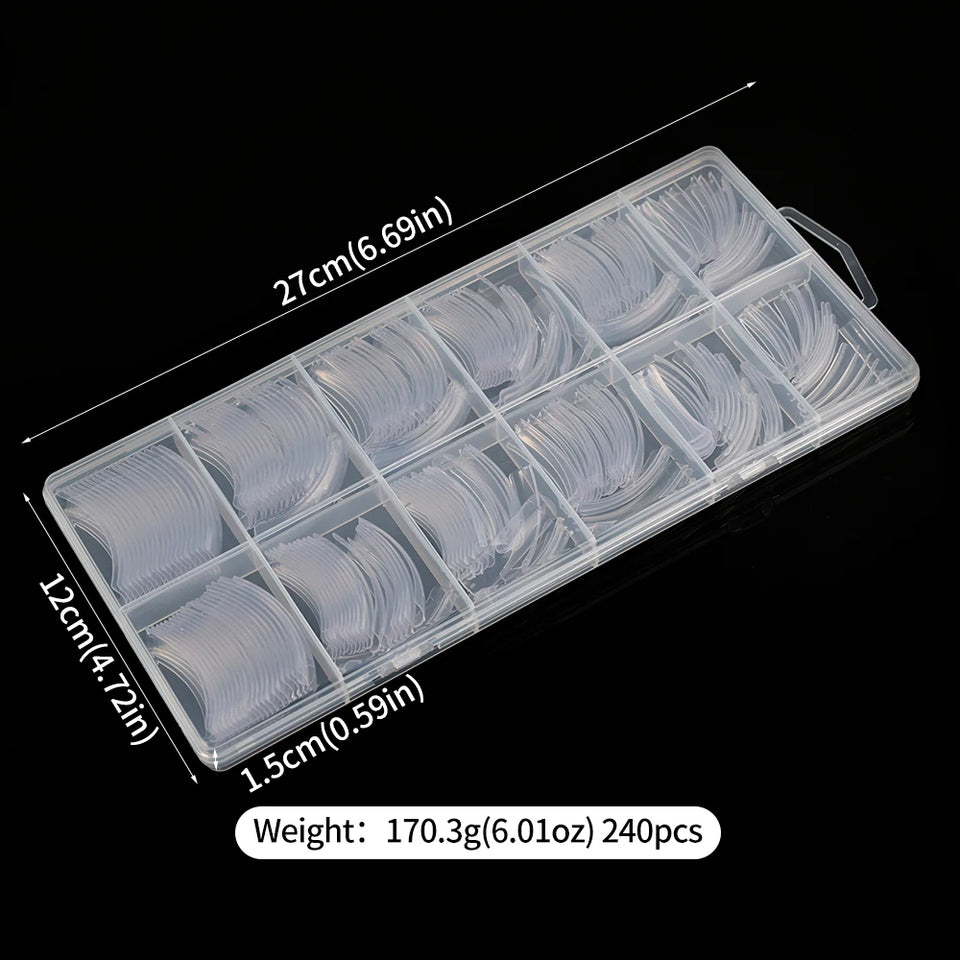 Long Hawk Curved Press On Nail Tips Full Cover Acrylic Artificial Curve Arch Coffin Fake Nails DIY Eagle Claw Shape 240pcs Nails