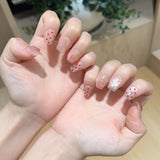 10pcs Handmade False Nails Short Artificial Fingernails Fake Nails Cute 3d Strawberry Manicure Press on Nails with Charms 2025