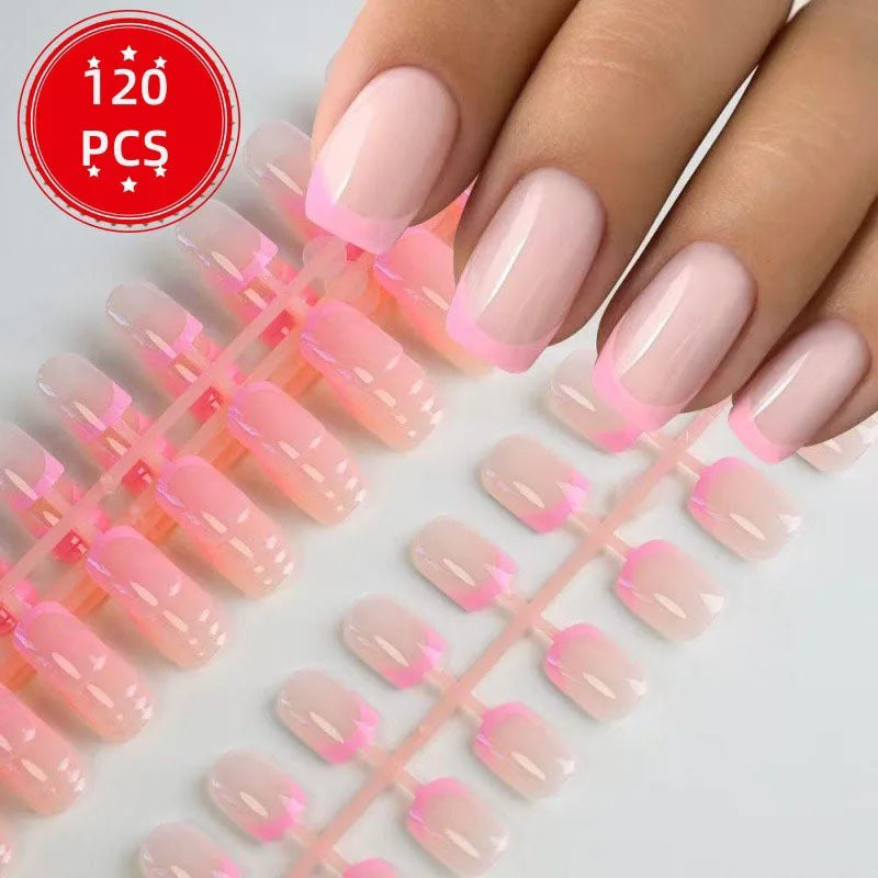 Nails for Gluing Ready for Girls Short Fake Nails Press on Fake Summer Ready-made Artificial Nails Fingernails To Stick on CDJ01