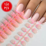 Nails for Gluing Ready for Girls Short Fake Nails Press on Fake Summer Ready-made Artificial Nails Fingernails To Stick on CDJ01