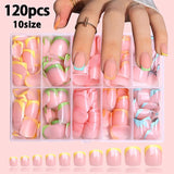 Nails for Gluing Ready for Girls Short Fake Nails Press on Fake Summer Ready-made Artificial Nails Fingernails To Stick on CDJ01