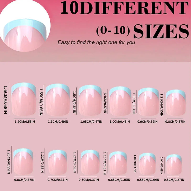 Nails for Gluing Ready for Girls Short Fake Nails Press on Fake Summer Ready-made Artificial Nails Fingernails To Stick on CDJ01
