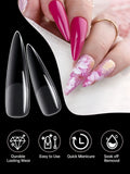 240pcs Stiletto Nail Tips Set, Clear Full Cover Fake Nails, Acrylic Artificial Fingernails, Durable Press-On Manicure Extension,