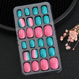 24 Pcs/box Children Cartoon Nail Tips Colorful Artificial Fake Nails for Cute Kids Girls Full Cover Short False Nail Art Kits*