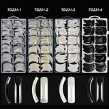 Long Hawk Curved Press On Nail Tips Full Cover Acrylic Artificial Curve Arch Coffin Fake Nails DIY Eagle Claw Shape 240pcs Nails