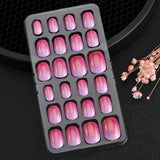24 Pcs/box Children Cartoon Nail Tips Colorful Artificial Fake Nails for Cute Kids Girls Full Cover Short False Nail Art Kits*