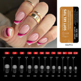 550Pcs Frosted Soft Gel Full Cover Nail Tips,11 Sizes Gel Nail Extensions False Nail Artificial Nails with Case for Nail Salons