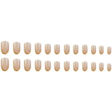 Short Medium Press On Nails Gold French Tip Minimalist Elegant False Nails Full Cover Glue on Artificial Nails for Women Daily