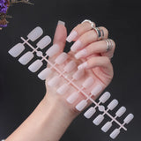 24Pcs/Set Matte False Nails Glue Square Head Frosted Press On Fake Nail Tips Full Cover Artificial Fingernails Ballet Detachable