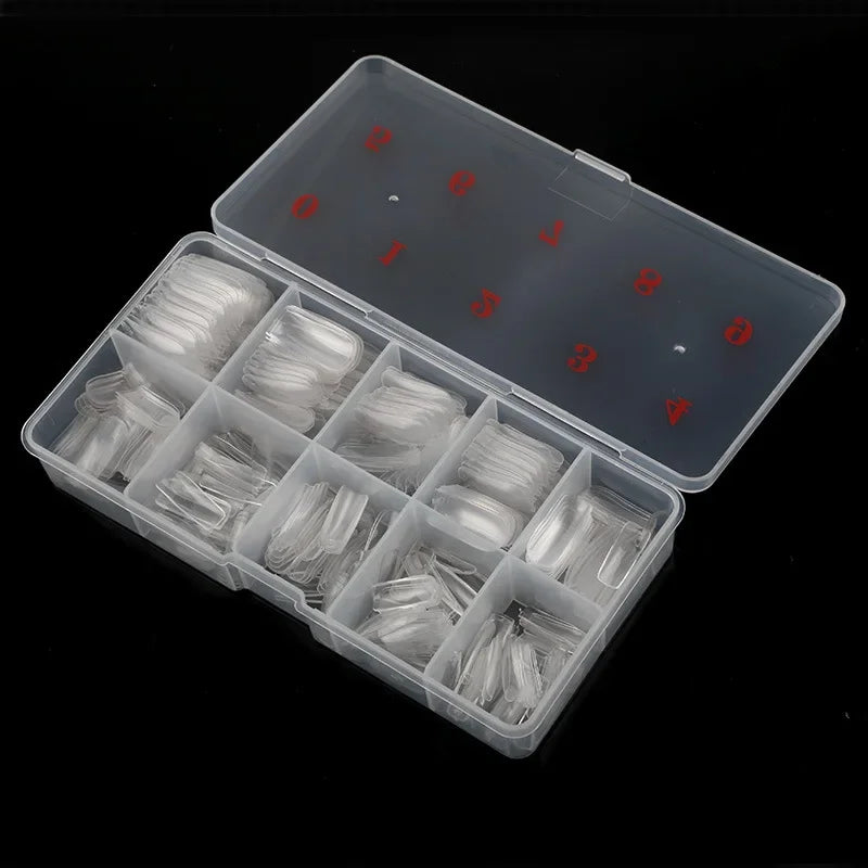 500Pcs Acrylic Nail Tips Transparent Artificial Half Cover French Full Cover Manicure False Nails Box Set for DIY Nail Art