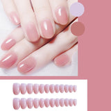 24pcs/Set Gorgeous Wine Red False Nails With Glue Middle Long Round Head Full Nail Tips Finished Fake Nail artificial nails