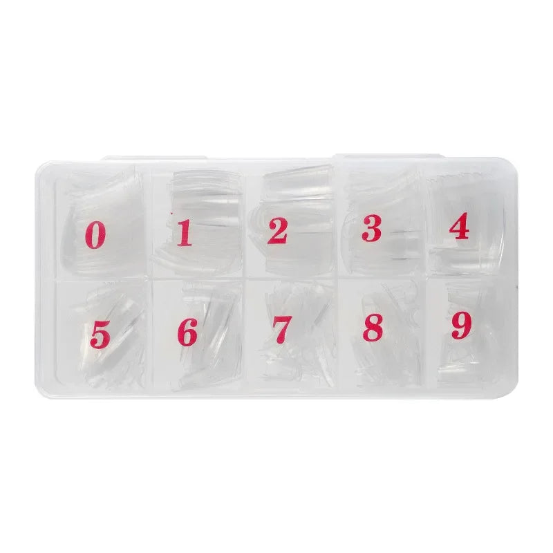 500Pcs Acrylic Nail Tips Transparent Artificial Half Cover French Full Cover Manicure False Nails Box Set for DIY Nail Art