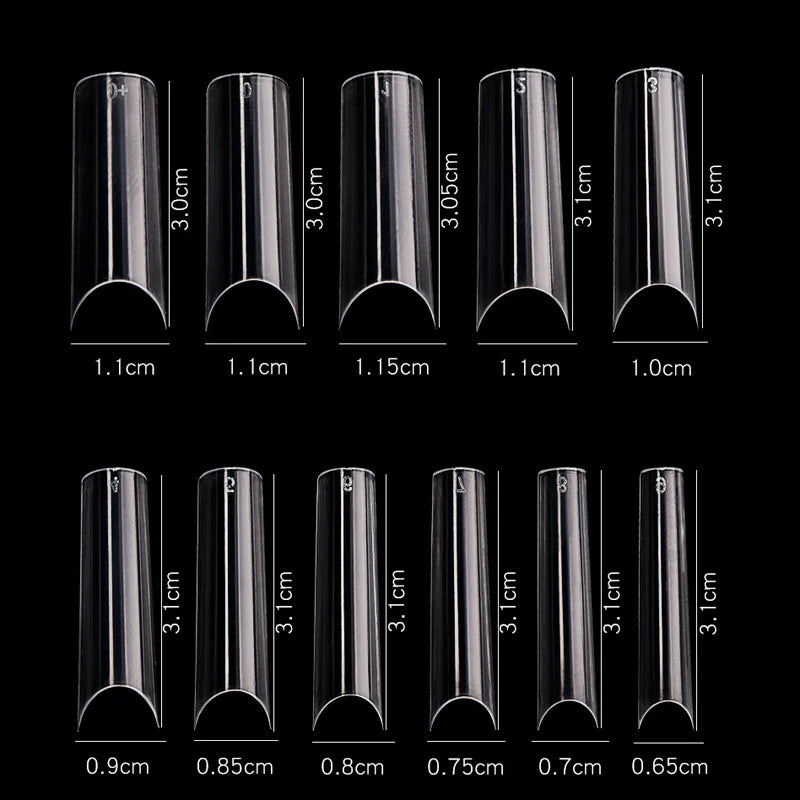 500pcs XL Long False Nail Tips C Curve  Artificial Square Full Cover Nails Tips Clear Manicure Extra Long False Nail Art Salon
