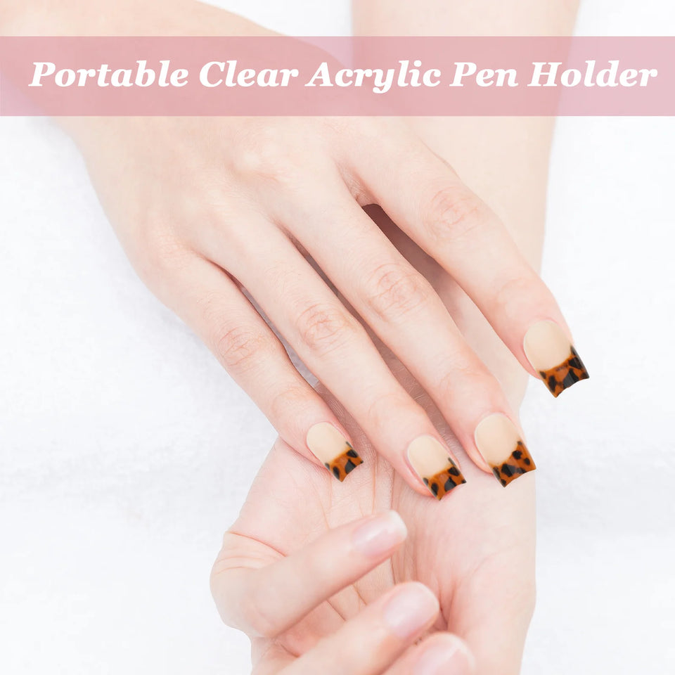 24pcs Leopard Print Press On Nails Full Cover Medium Length Stick On Artificial Fingernails For Women Easy Removable Manicure