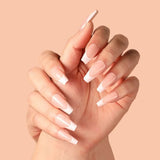 24Pcs/Set Medium Long Halo French Artificial Press on Nail Adhesive Full Coverage Fake Nails Removable Wearing False Nails Tips