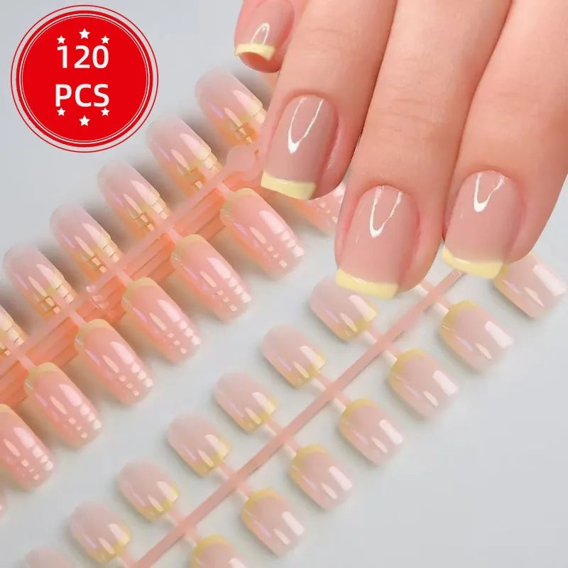 Nails for Gluing Ready for Girls Short Fake Nails Press on Fake Summer Ready-made Artificial Nails Fingernails To Stick on CDJ01
