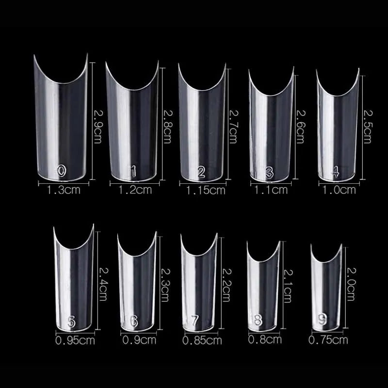 500pcs XL Long False Nail Tips C Curve  Artificial Square Full Cover Nails Tips Clear Manicure Extra Long False Nail Art Salon