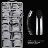 Long Hawk Curved Press On Nail Tips Full Cover Acrylic Artificial Curve Arch Coffin Fake Nails DIY Eagle Claw Shape 240pcs Nails