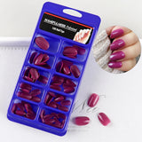 100Pcs Dark Blue Oval Fake Nails Short Acrylic Press On Nails Full Cover False Nail Art Tips Manicure Artificial Nail Tools