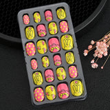 24 Pcs/box Children Cartoon Nail Tips Colorful Artificial Fake Nails for Cute Kids Girls Full Cover Short False Nail Art Kits*