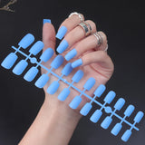 24Pcs/Set Matte False Nails Glue Square Head Frosted Press On Fake Nail Tips Full Cover Artificial Fingernails Ballet Detachable