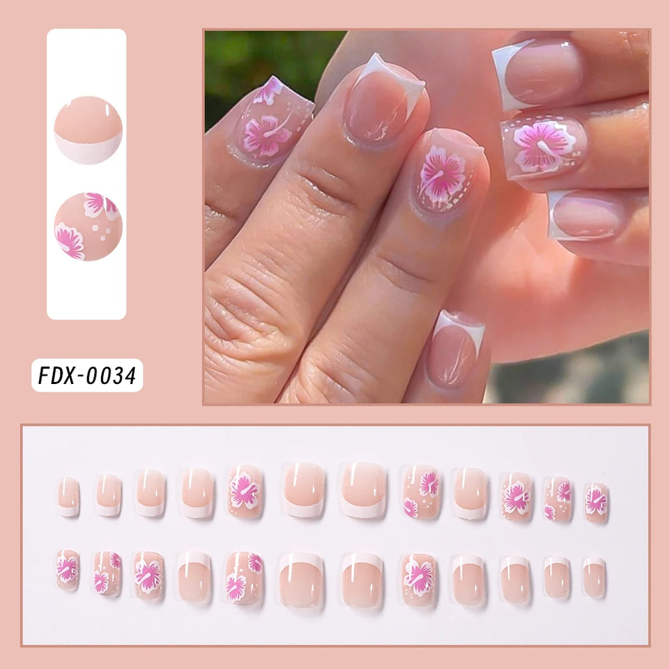 Flower Pink Hibiscus Nail