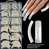Long Hawk Curved Press On Nail Tips Full Cover Acrylic Artificial Curve Arch Coffin Fake Nails DIY Eagle Claw Shape 240pcs Nails
