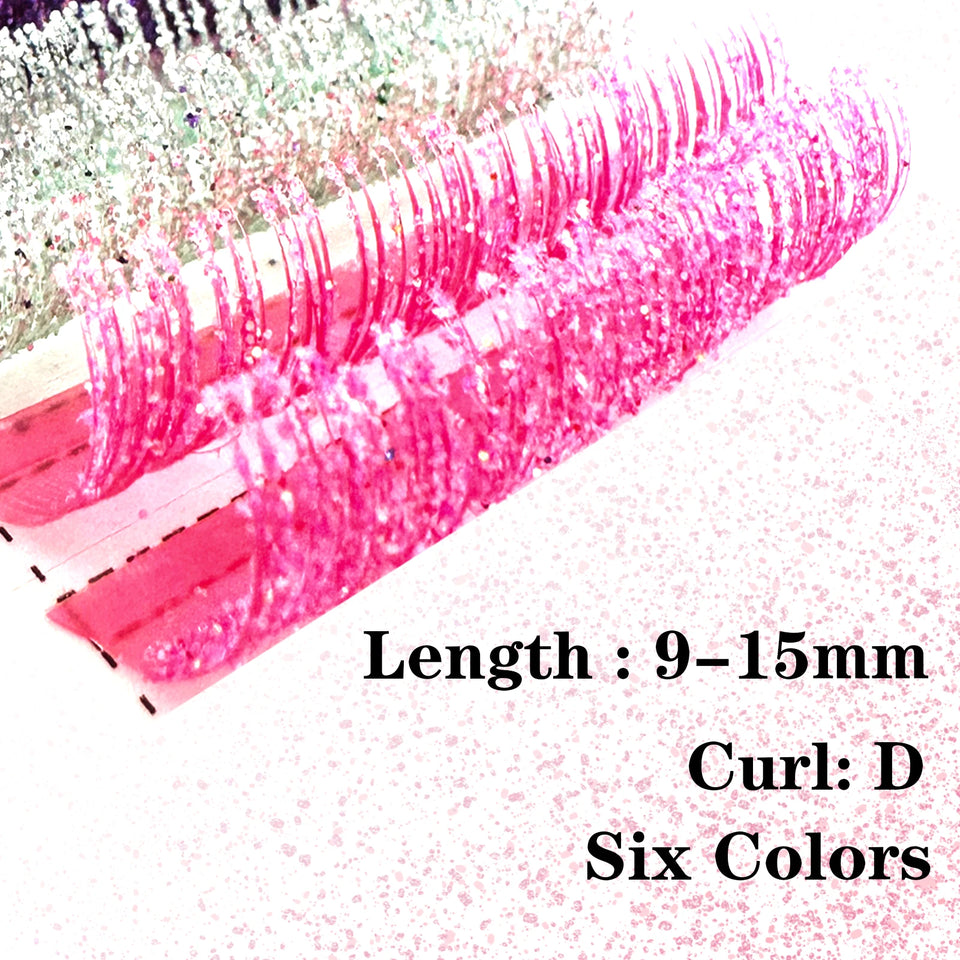 Colored Glitter Eyelash Shiny